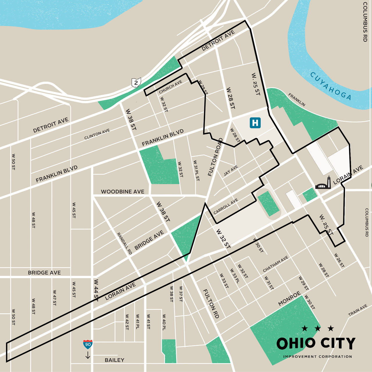 Ohio City Improvement Corporation Boundaries